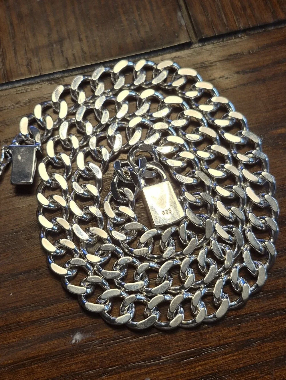 Classic Silver Curb Chain Necklace - Polished Men's Or Women’s Jewelry Not Real